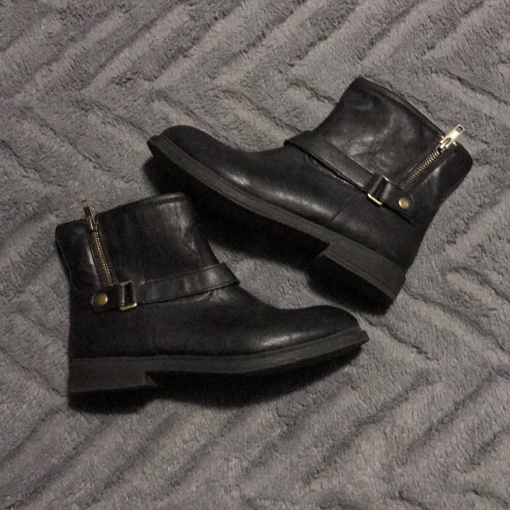 Black biker booties